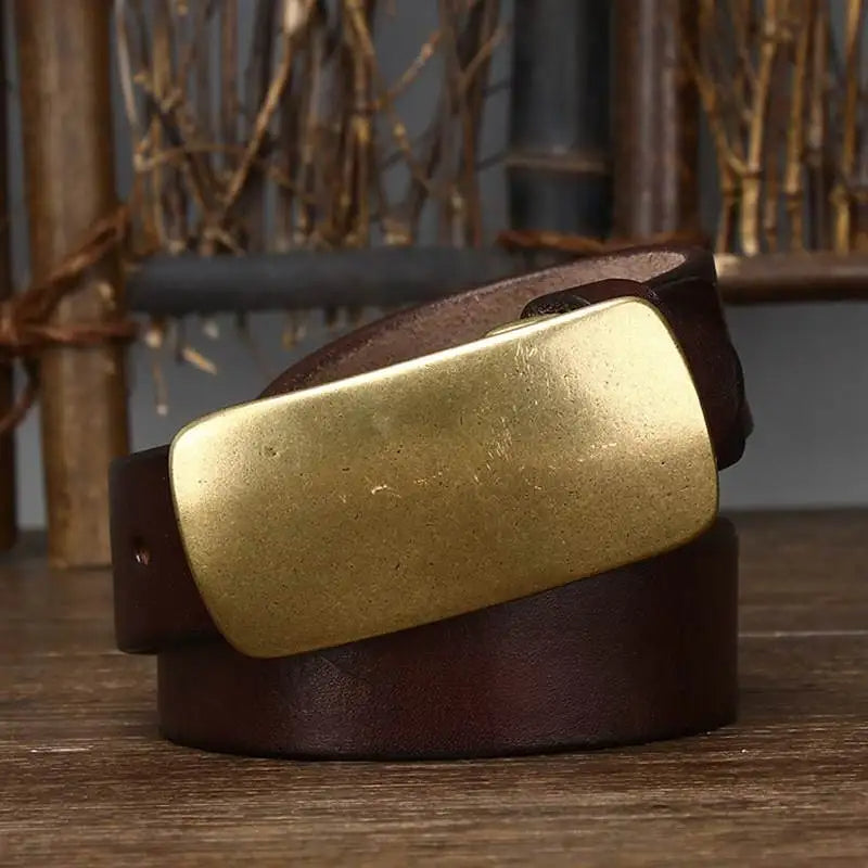 Lunenburg Leather Brass Belt