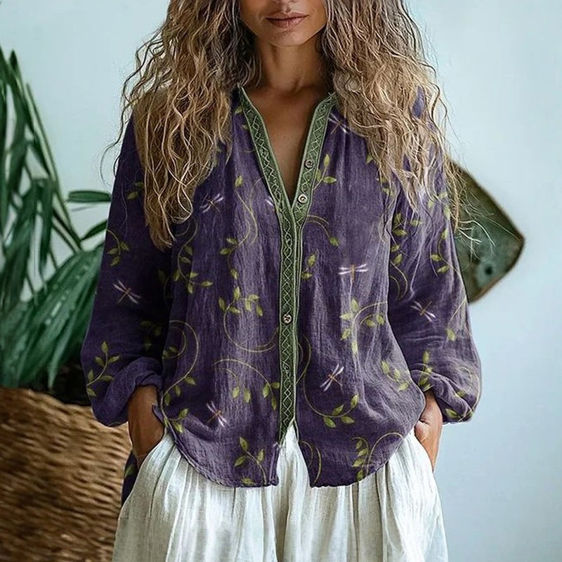 Lisbon Botanical Embroidered Blouse