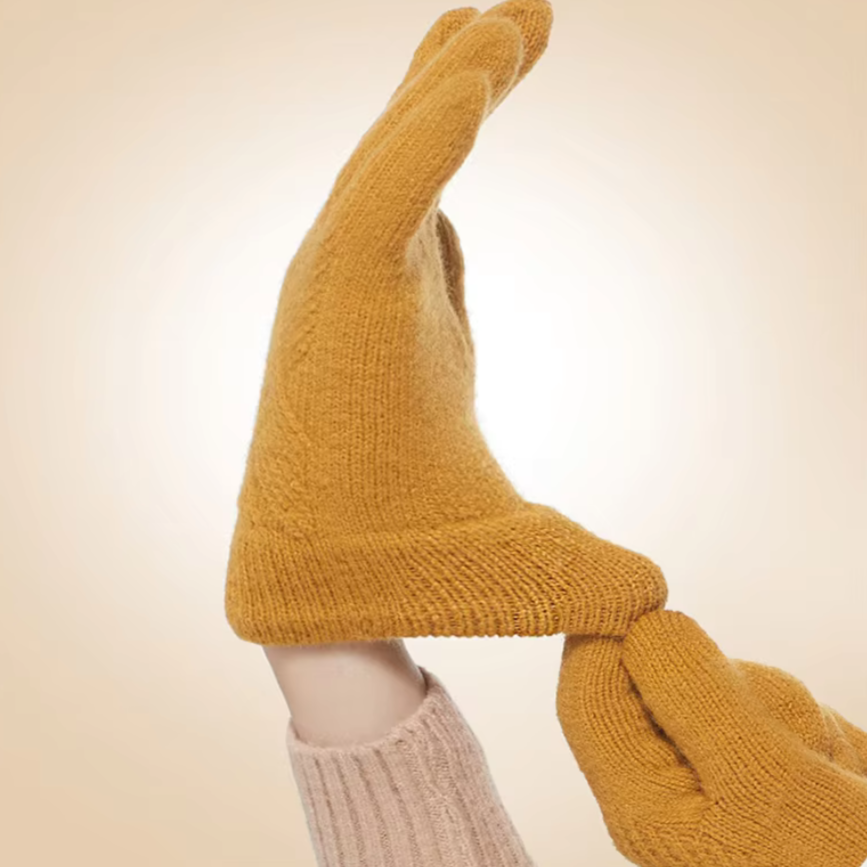 Plumeria Knit Cashmere Gloves