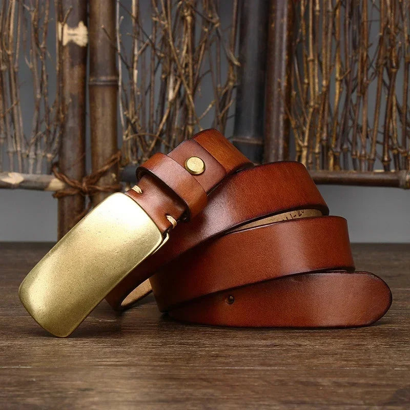 Lunenburg Leather Brass Belt