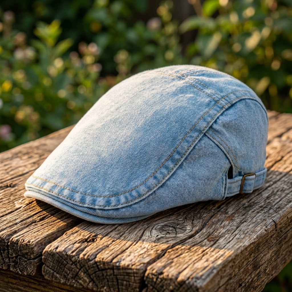 Aster Denim Ivy Flat Cap
