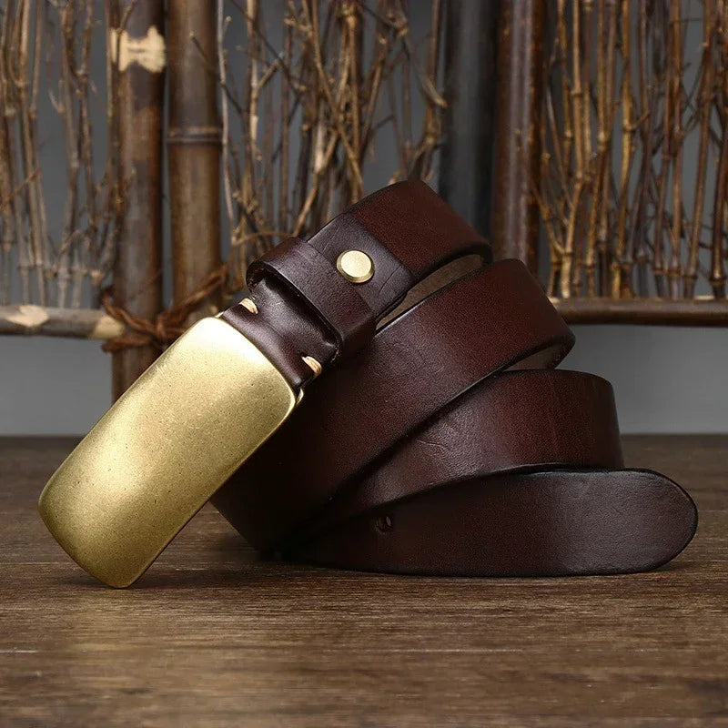Lunenburg Leather Brass Belt