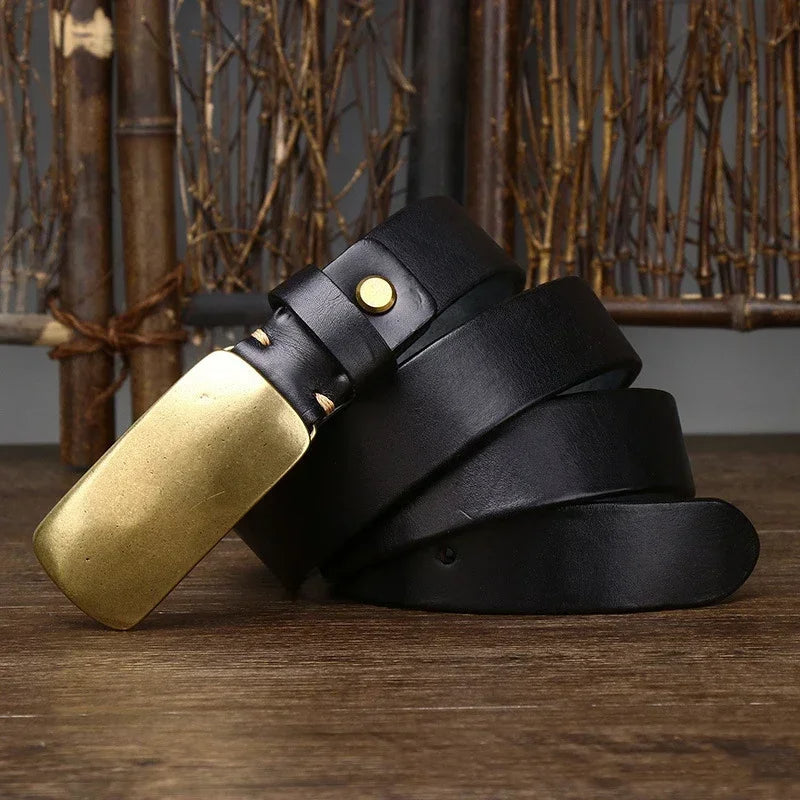 Lunenburg Leather Brass Belt