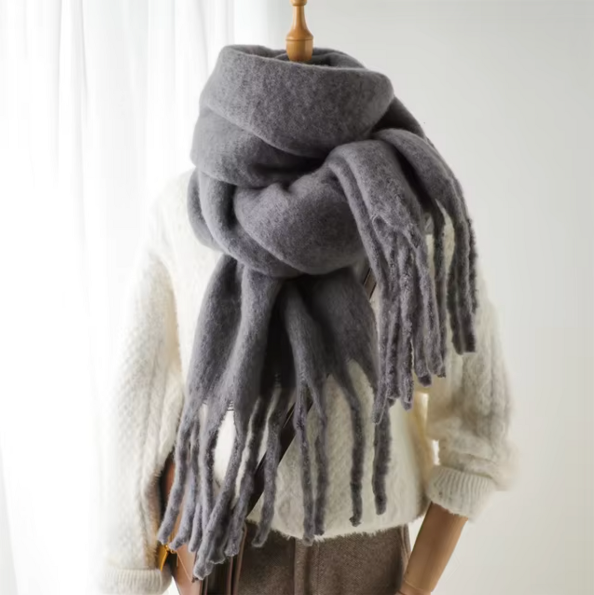 St. Moritz Tasselled Pashmina Scarf