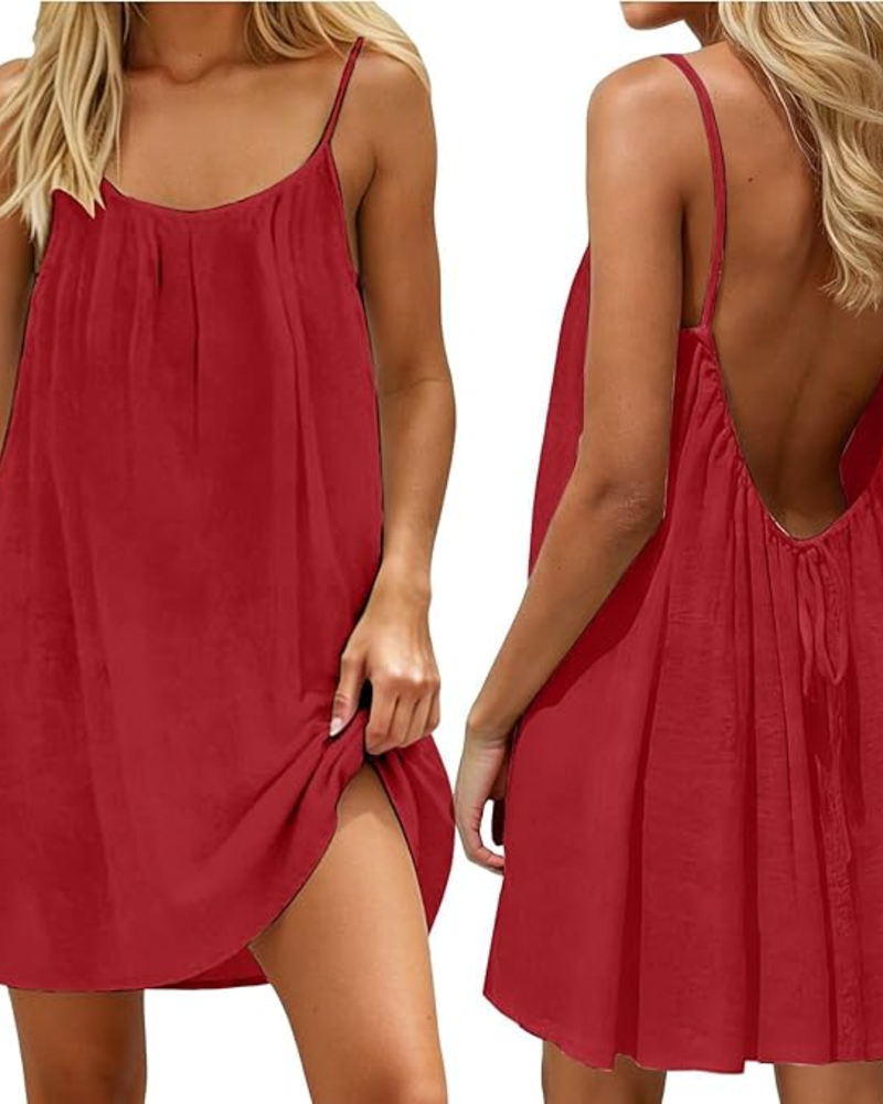 Capri Linen-Blend Mini Dress