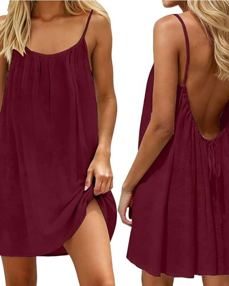Capri Linen-Blend Mini Dress