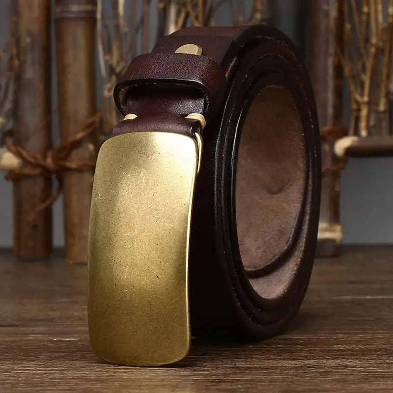Lunenburg Leather Brass Belt