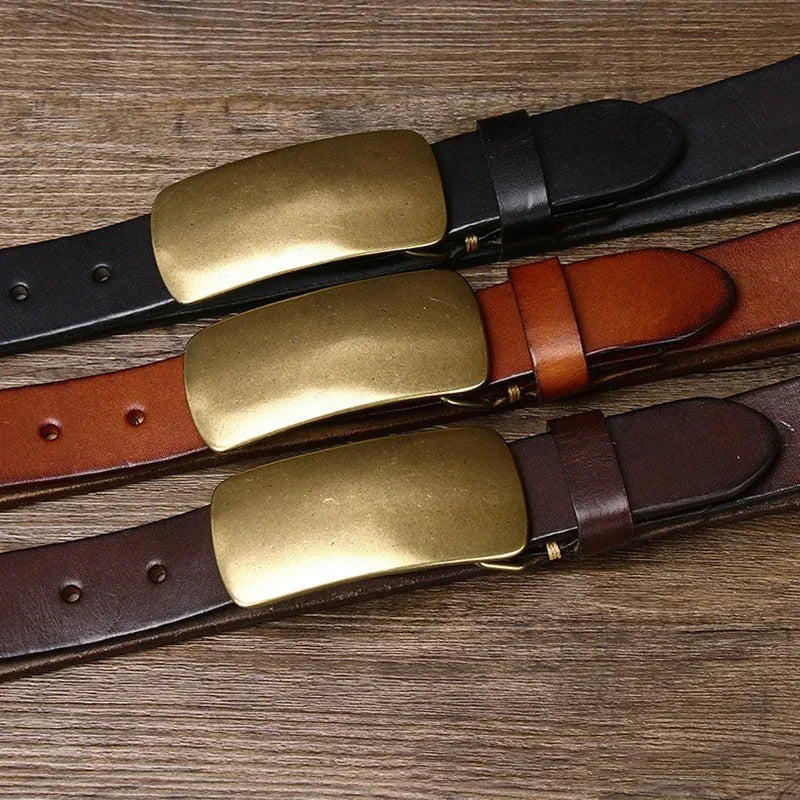 Lunenburg Leather Brass Belt