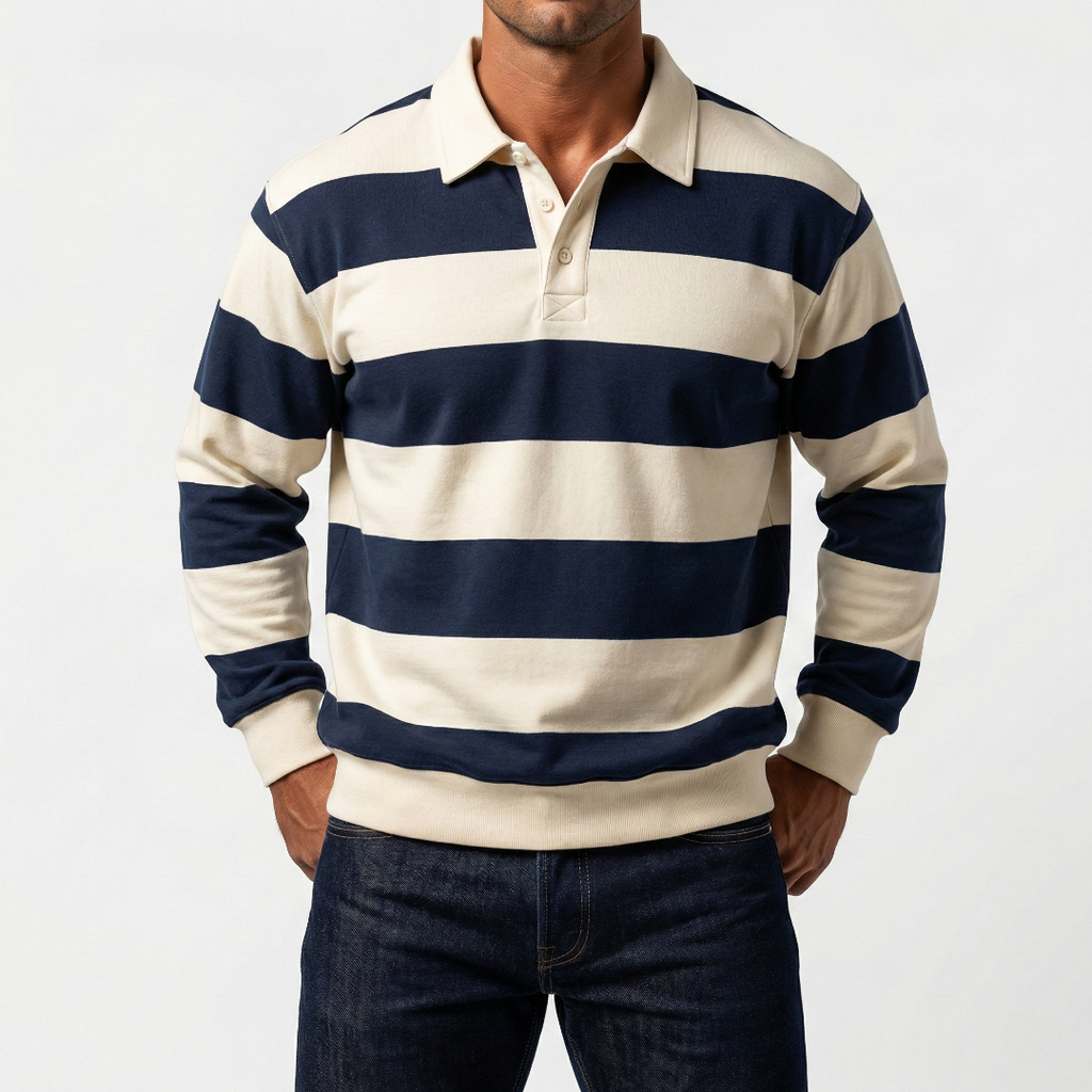 Vexley Striped Rugby Polo