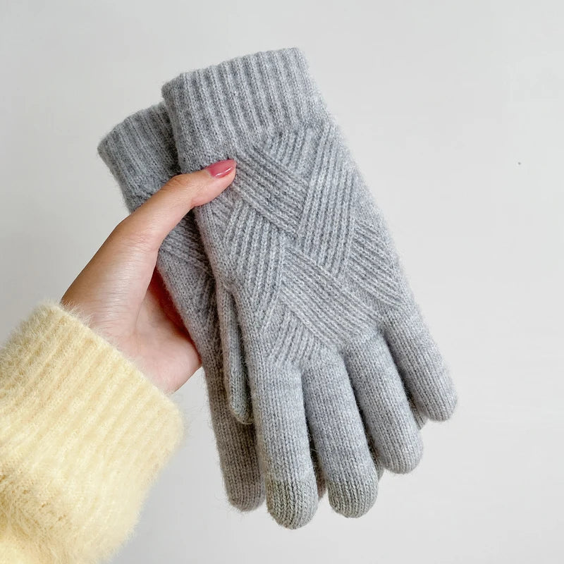 Plumeria Knit Cashmere Gloves