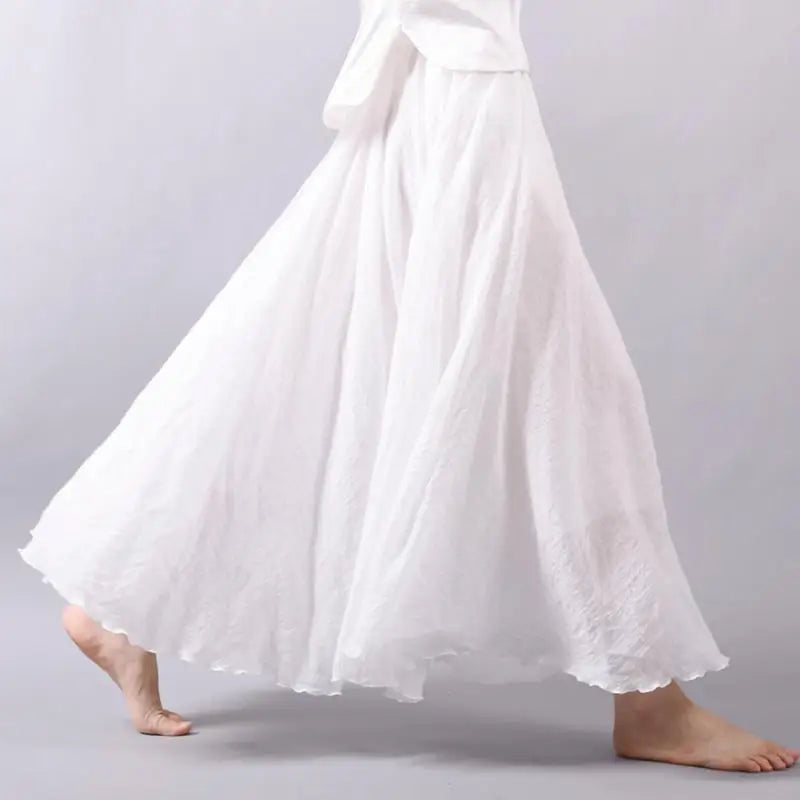 Isle of Skye Cotton-Linen Maxi Skirt