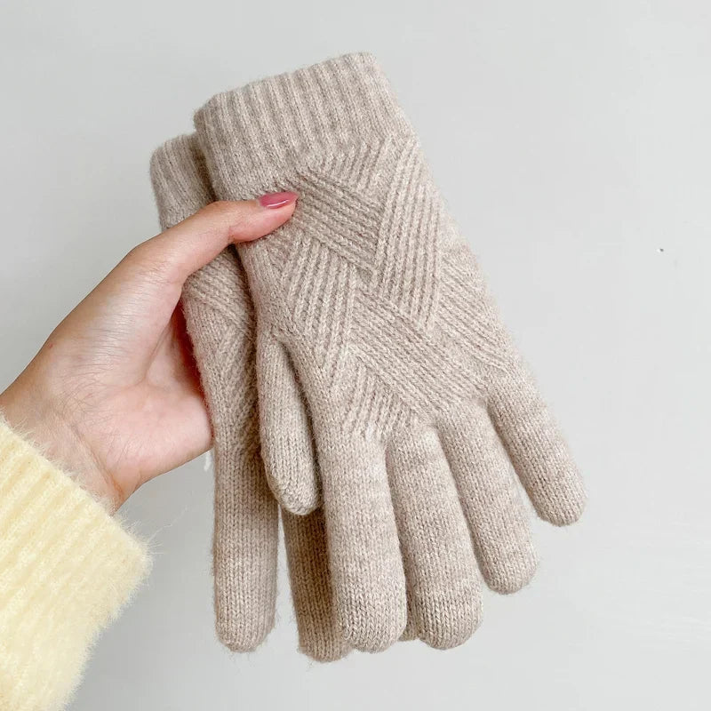 Plumeria Knit Cashmere Gloves