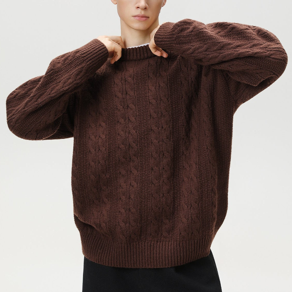 Prague Braided Cable-Knit Sweater