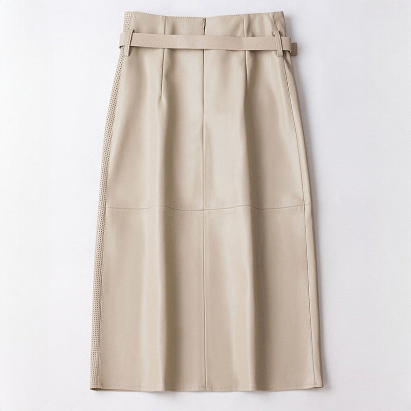 Bexley Asymmetric Leather Skirt