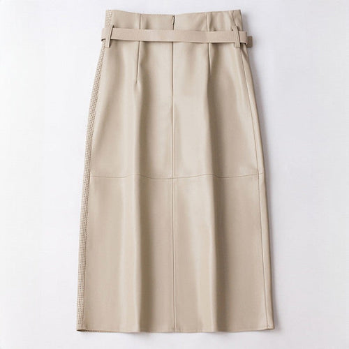 Bexley Asymmetric Leather Skirt