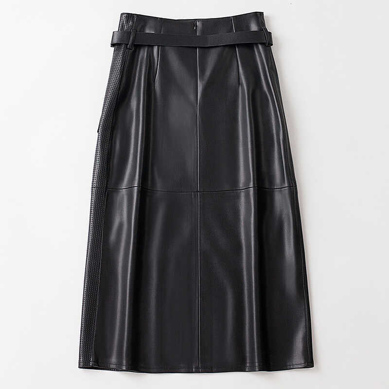 Bexley Asymmetric Leather Skirt