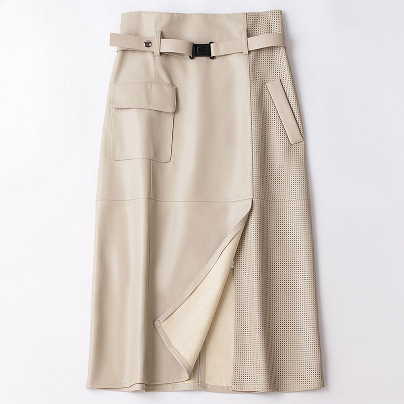 Bexley Asymmetric Leather Skirt