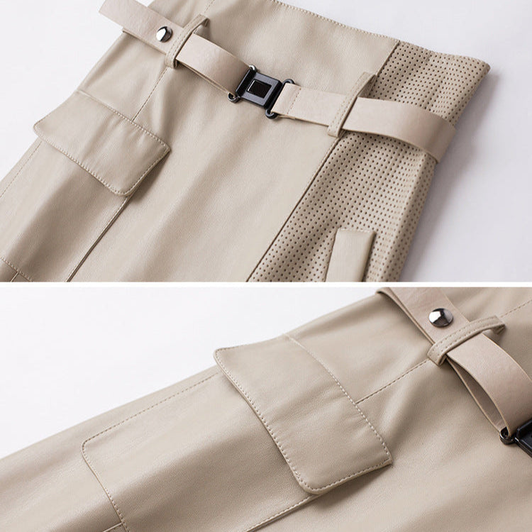 Bexley Asymmetric Leather Skirt
