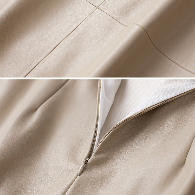 Bexley Asymmetric Leather Skirt