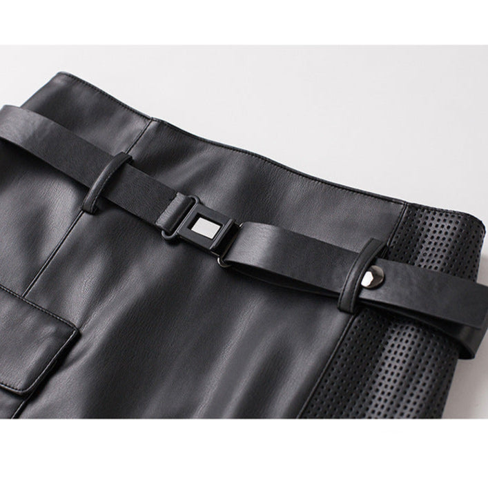 Bexley Asymmetric Leather Skirt