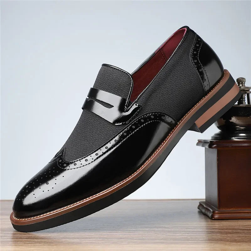 Monteleone Leather Brogue Loafers