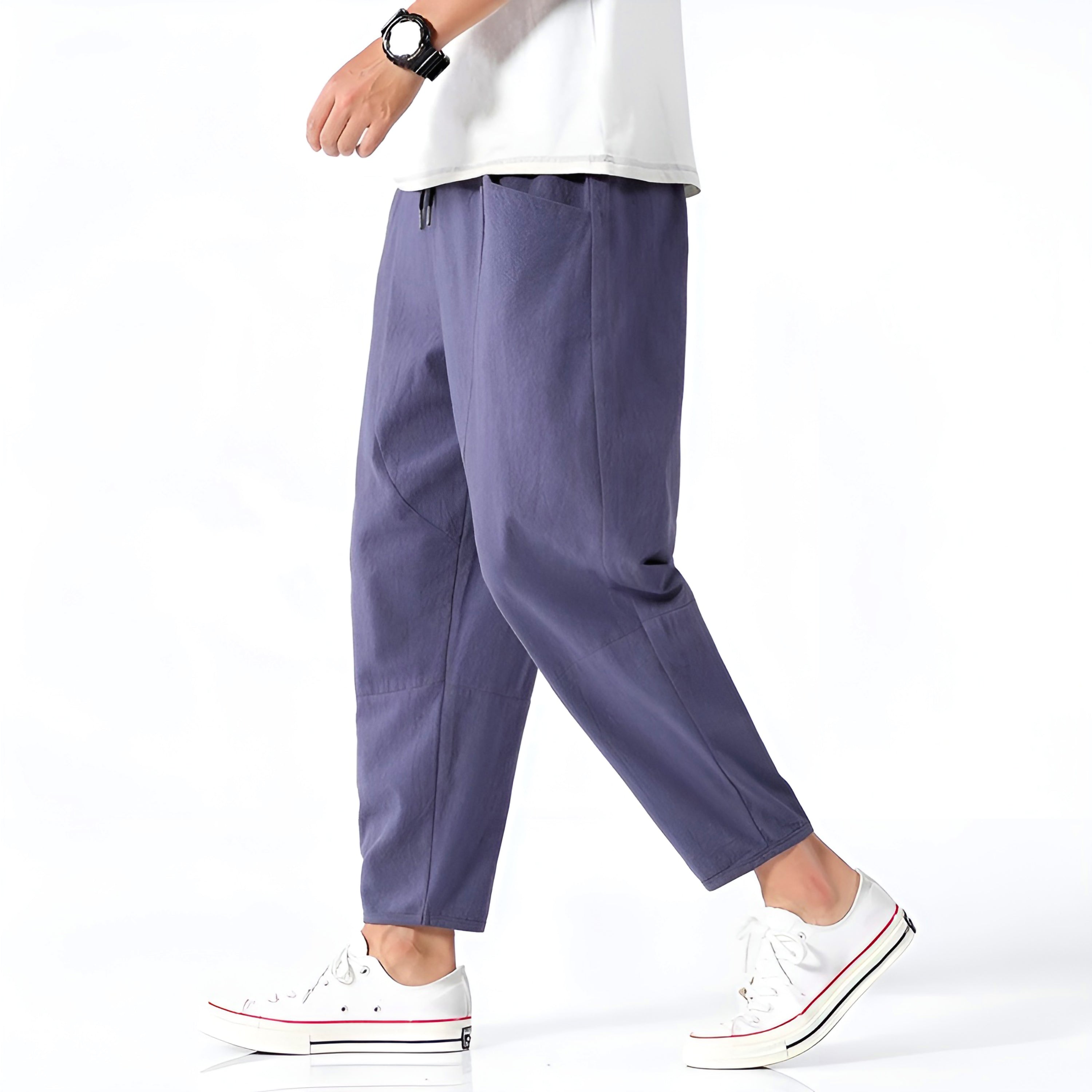 Marfa Cropped Linen-Cotton Trousers