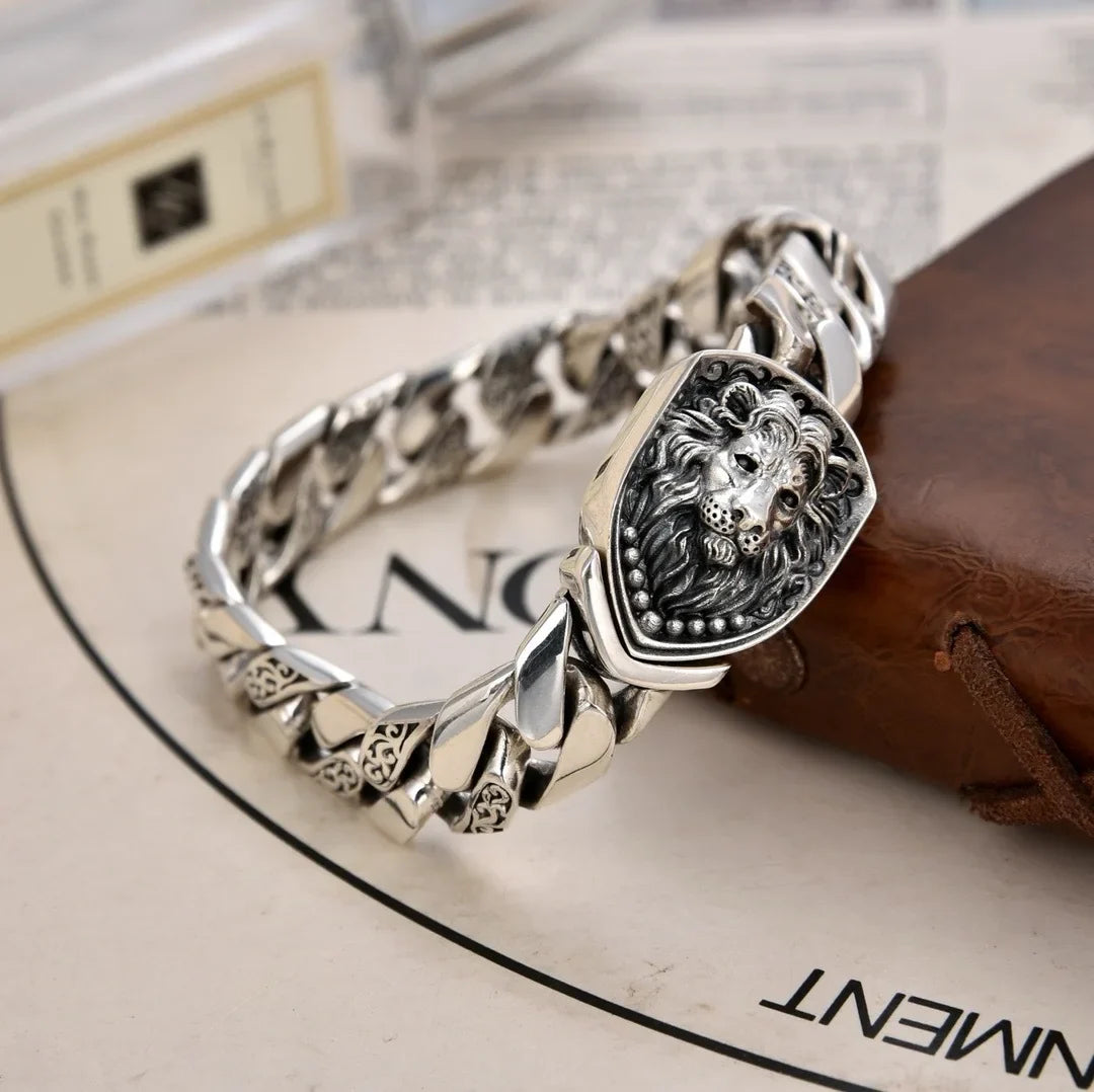 Province Lion Crest Silver Bracelet