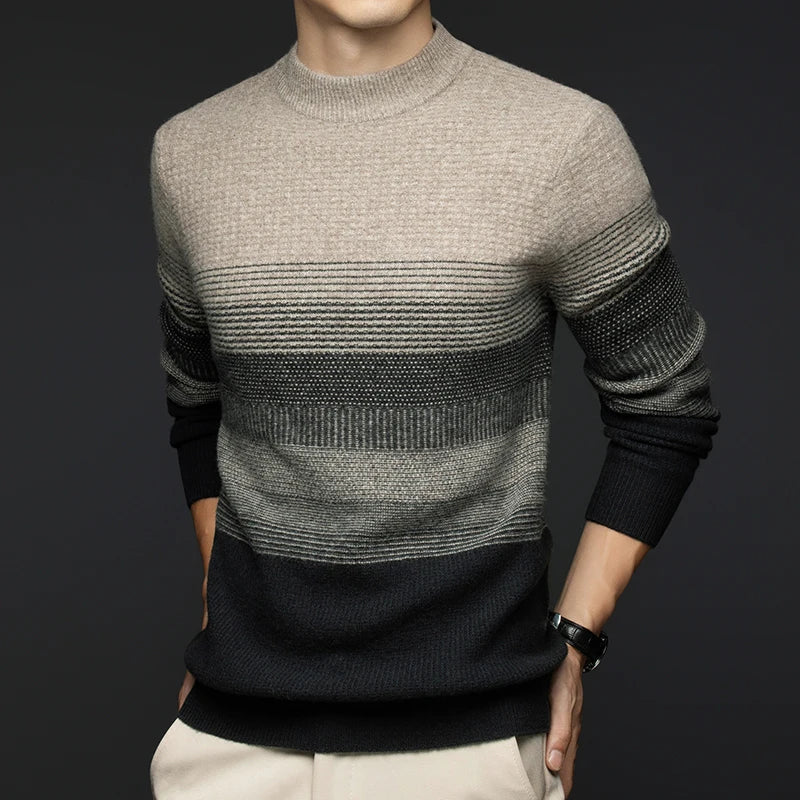 Lennon Gradient Striped Wool Sweater