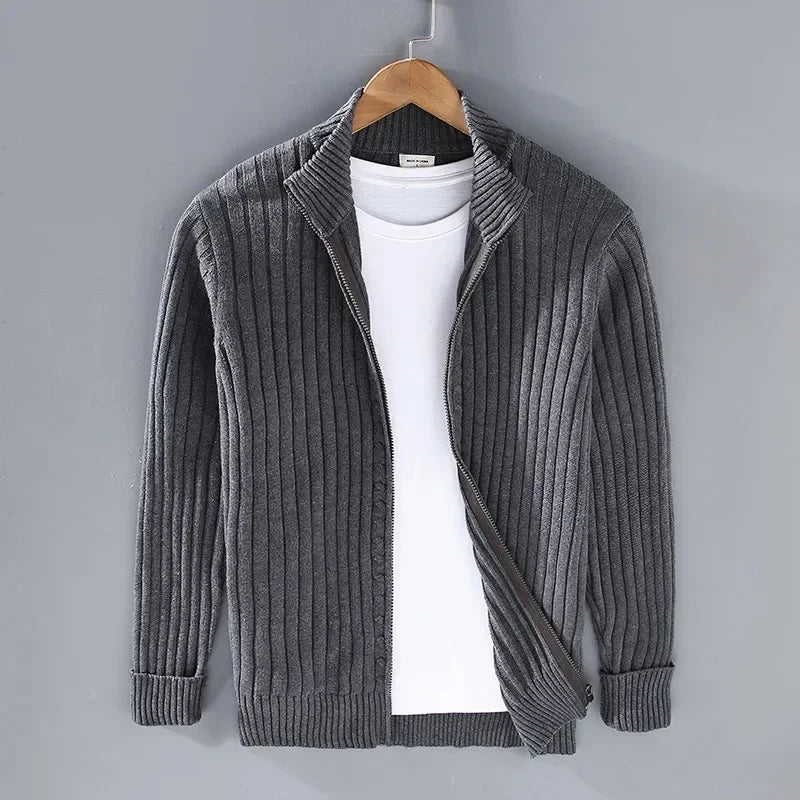 Geneva Ribbed Full-Zip Cardigan