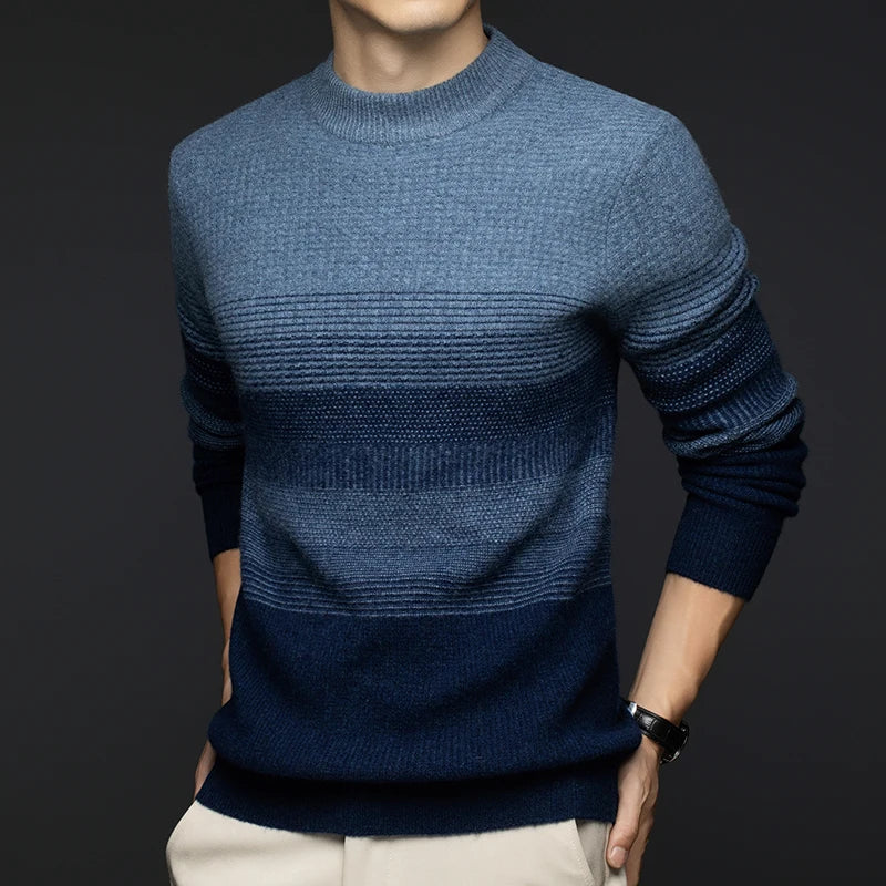 Lennon Gradient Striped Wool Sweater