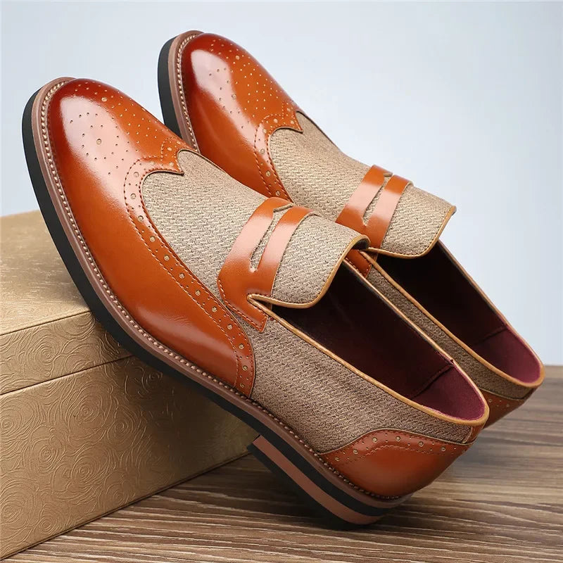 Monteleone Leather Brogue Loafers
