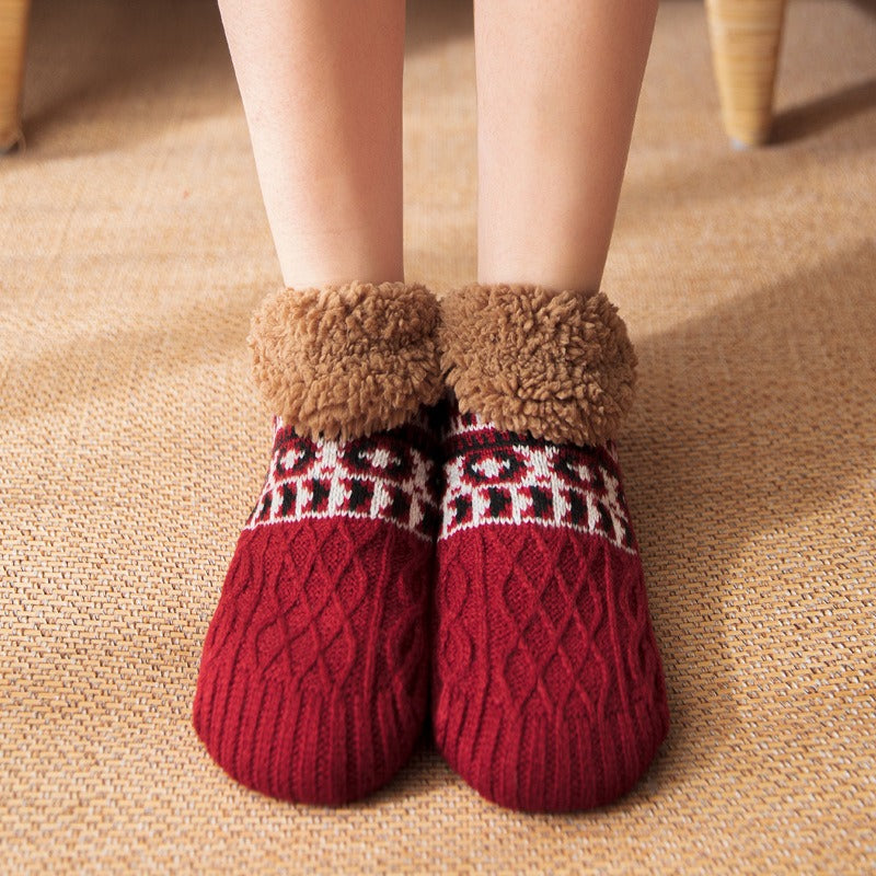 Heart Stitch Sherpa Socks