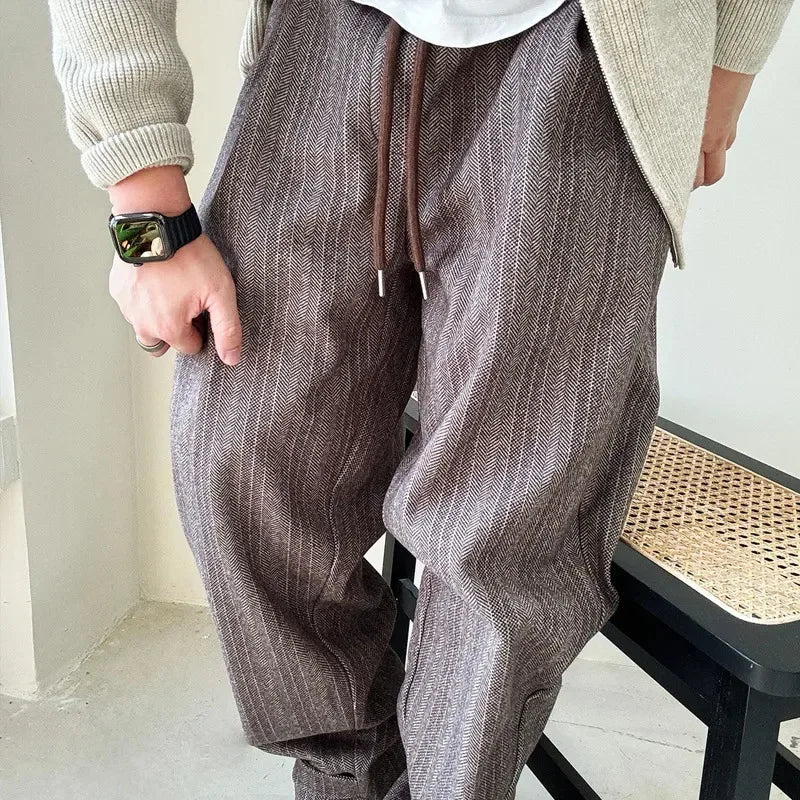 Marylebone Textured Cotton Drift Trousers