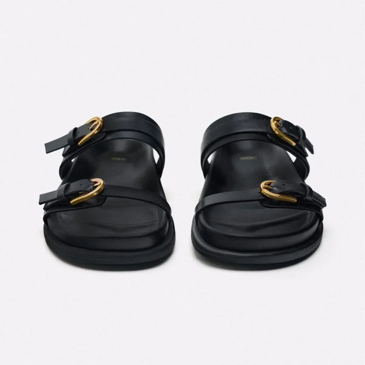 Ixora Buckled Leather Slides