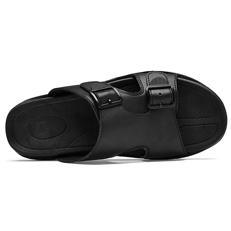 Majorca Dual-Strap Leather Sandals