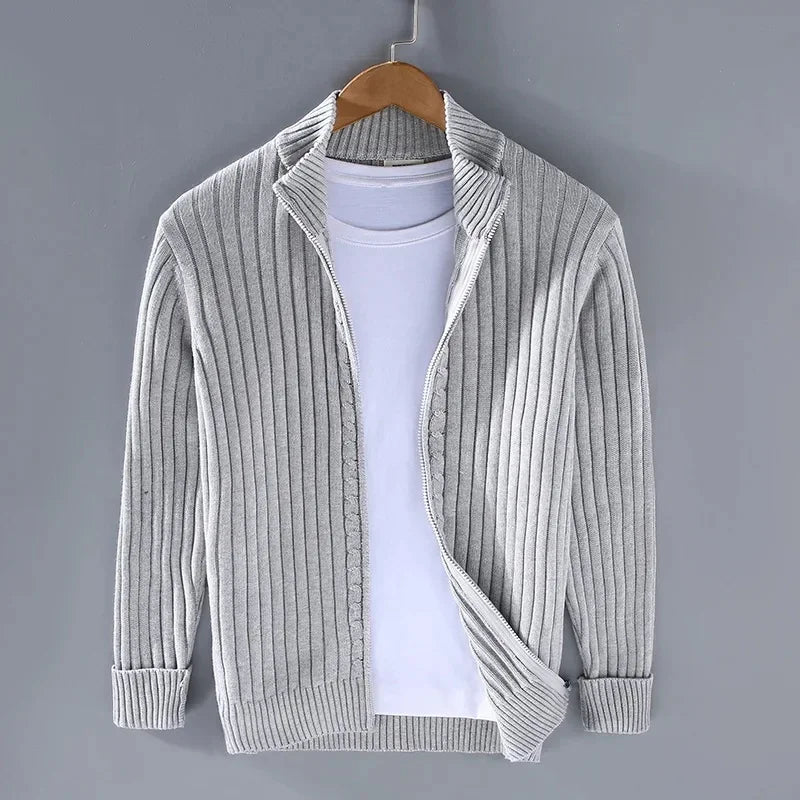 Geneva Ribbed Full-Zip Cardigan