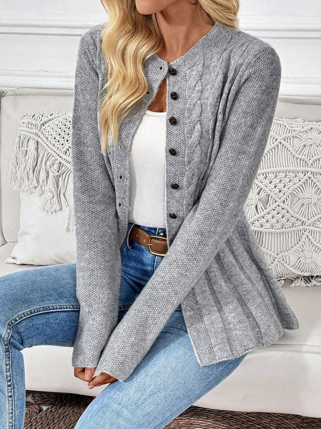 Obidos Cable-Knit Cardigan