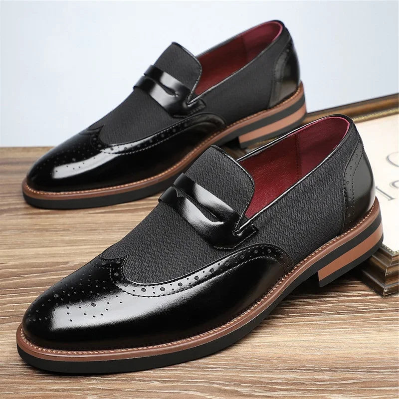 Monteleone Leather Brogue Loafers