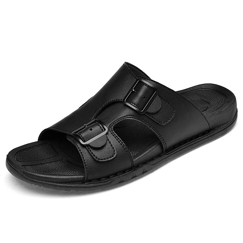 Majorca Dual-Strap Leather Sandals
