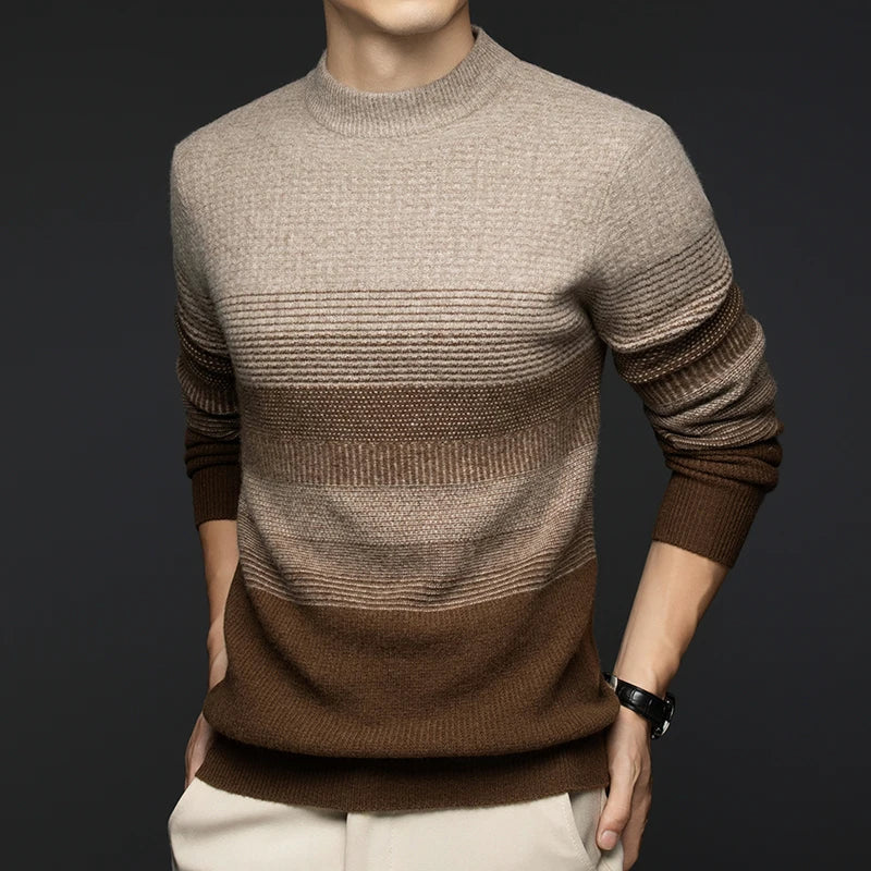 Lennon Gradient Striped Wool Sweater