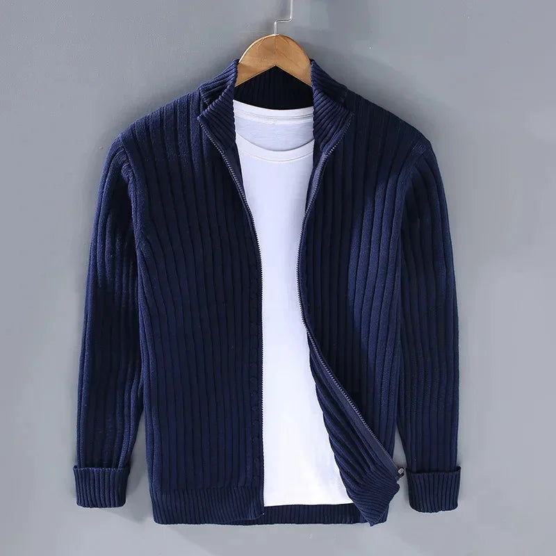 Geneva Ribbed Full-Zip Cardigan