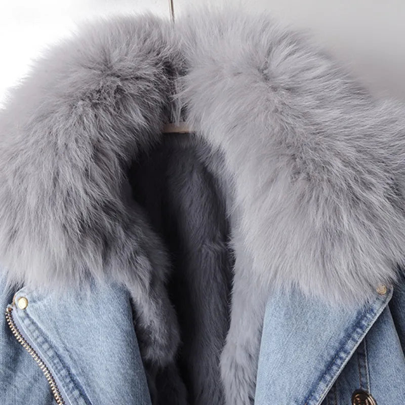 Courchevel Faux-Fur Denim Jacket