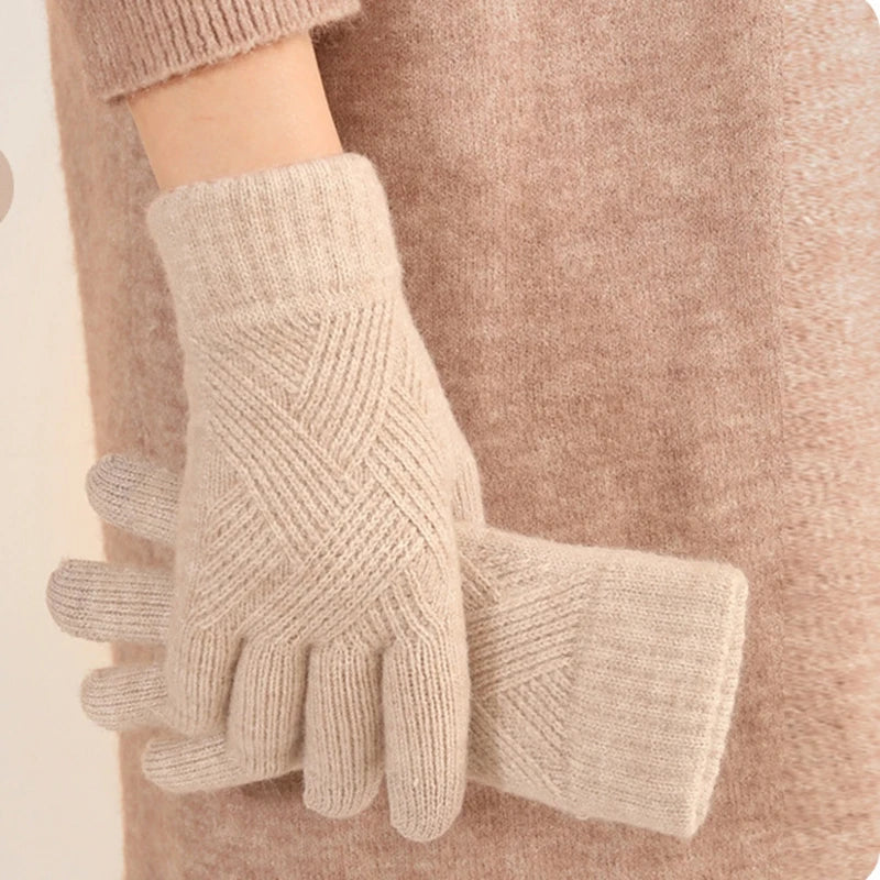Plumeria Knit Cashmere Gloves