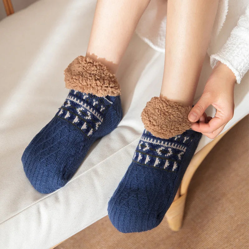 Heart Stitch Sherpa Socks