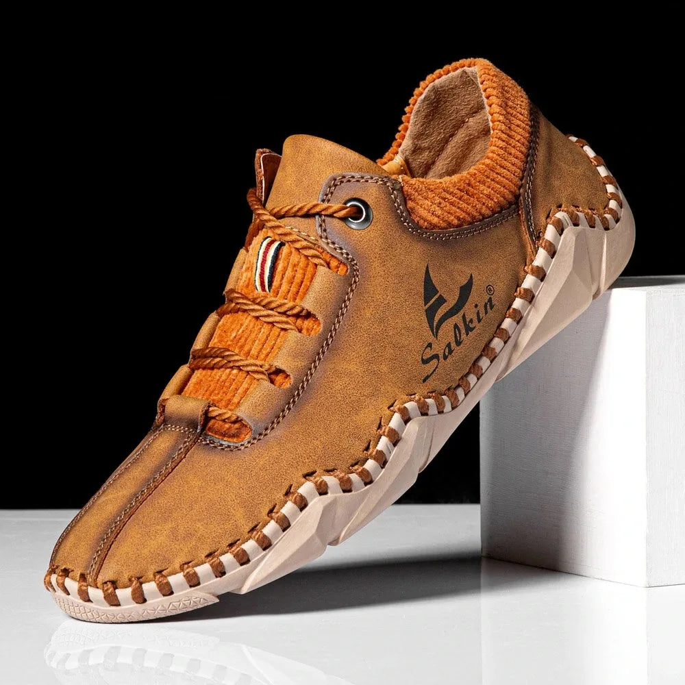 Pembroke Hand-Stitched Leather Sneakers