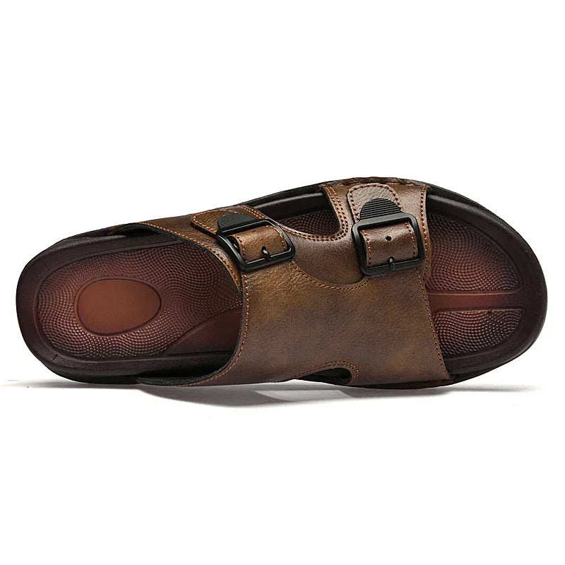 Majorca Dual-Strap Leather Sandals