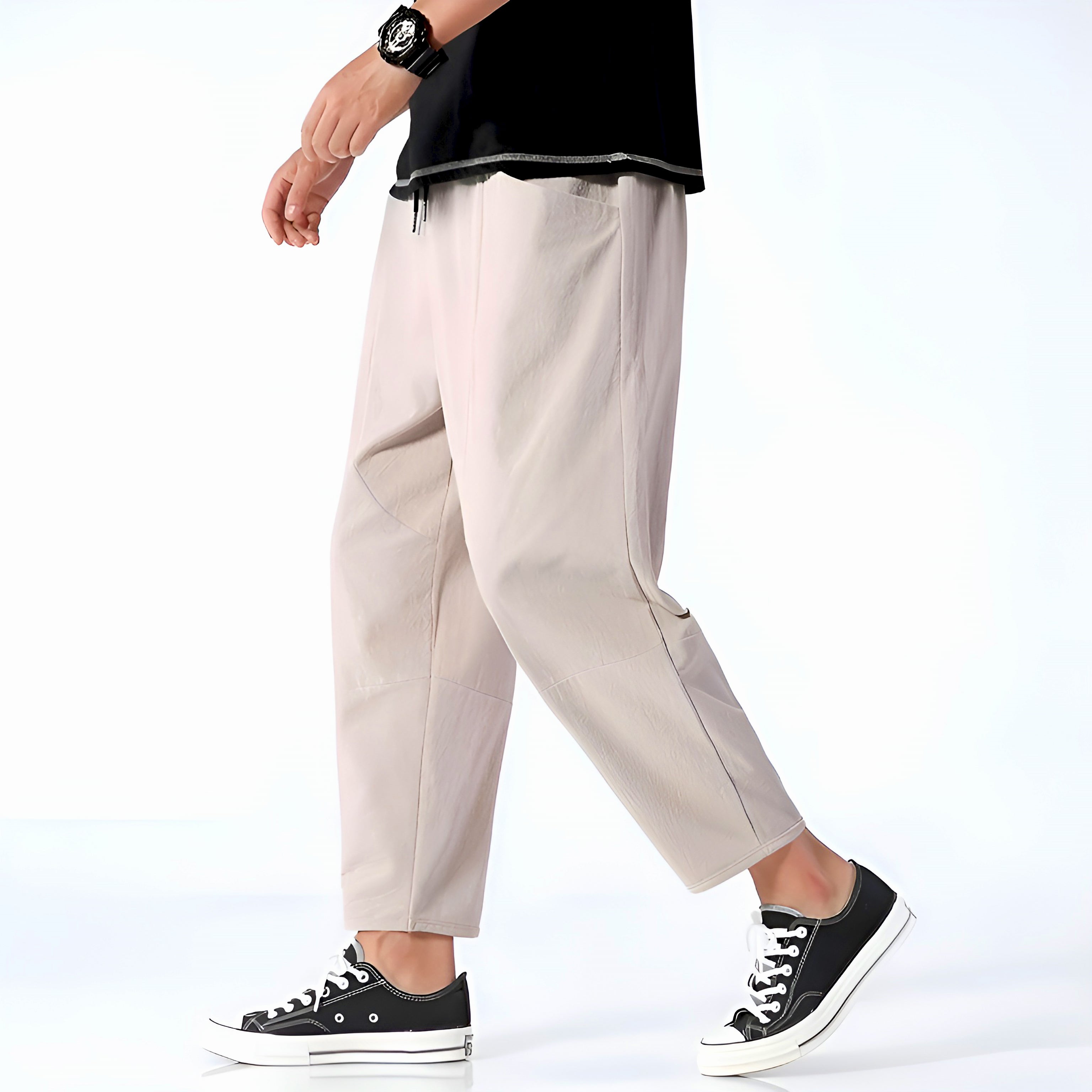 Marfa Cropped Linen-Cotton Trousers