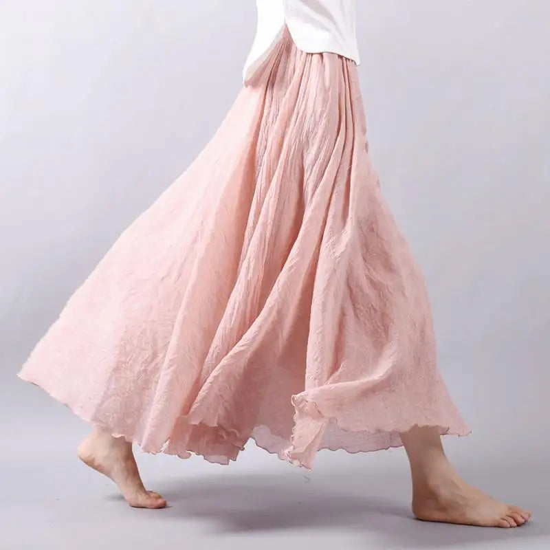Isle of Skye Cotton-Linen Maxi Skirt