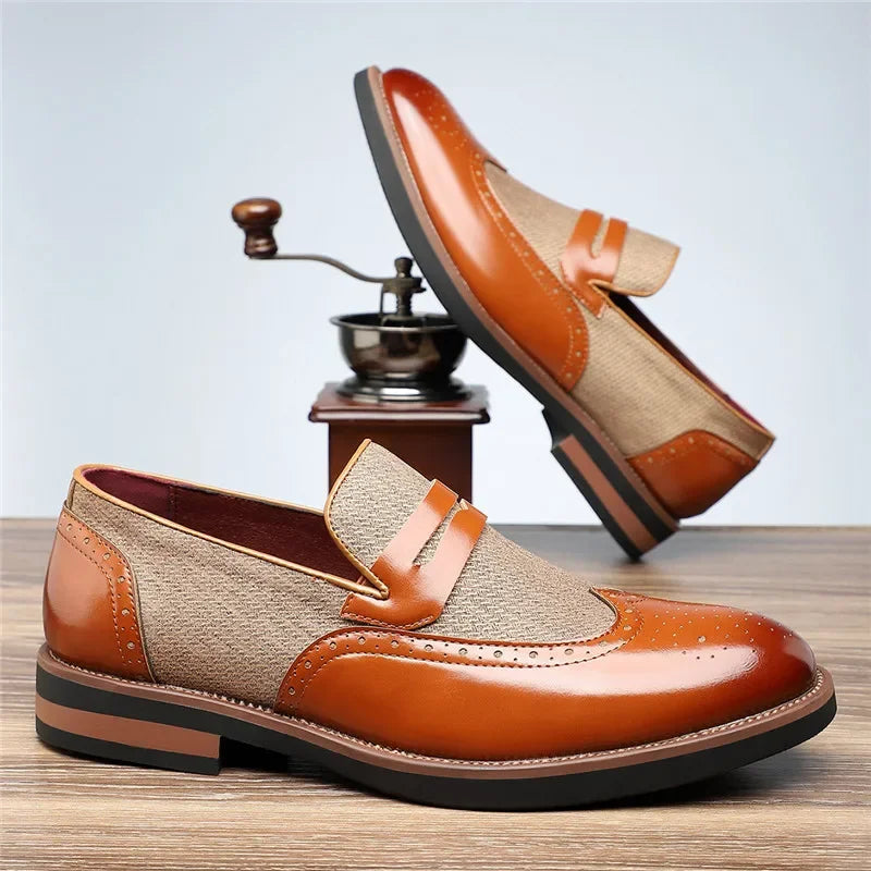 Monteleone Leather Brogue Loafers