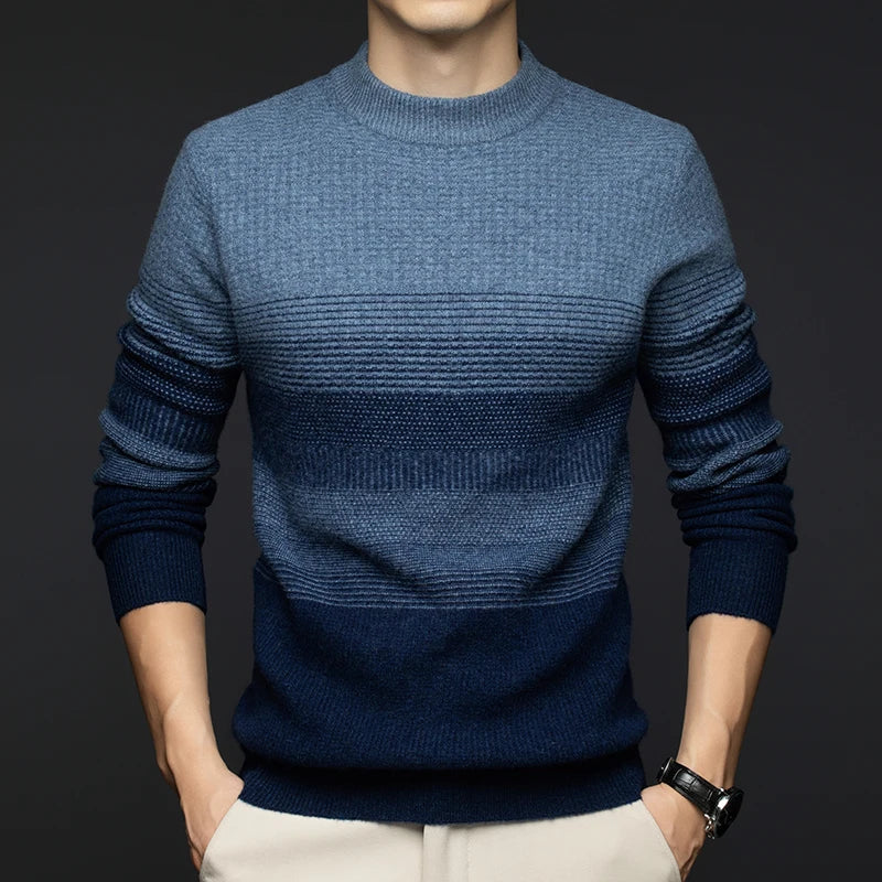 Lennon Gradient Striped Wool Sweater